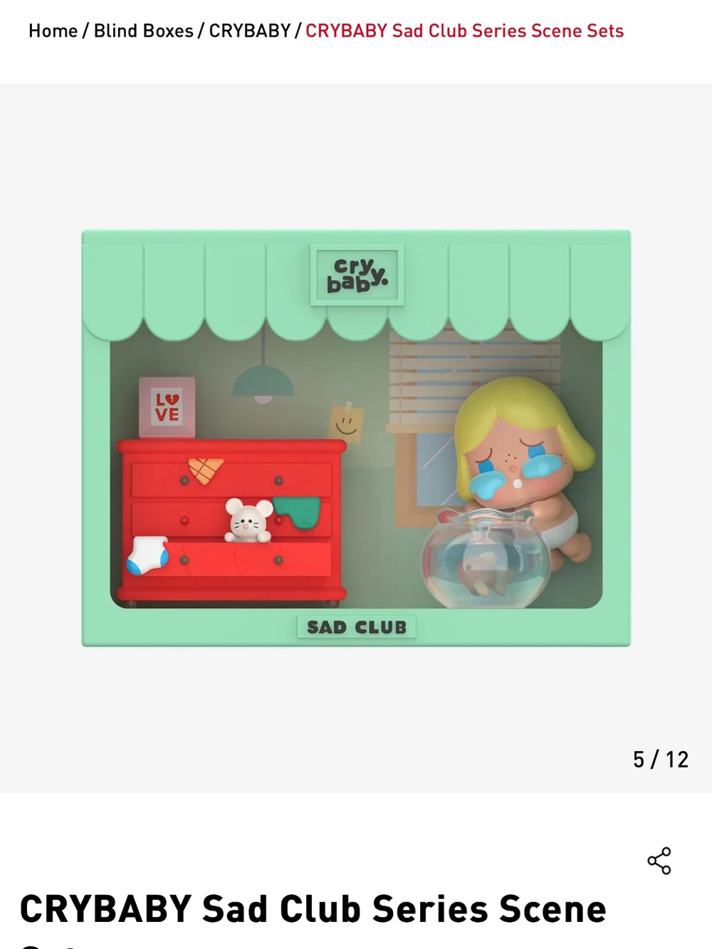 Sad Club Series Scene Set - Mint & Red Pop Mart